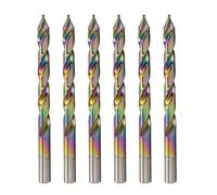Spectral 13/64" Step Point HSS Drill Bit, 135° Split Point Tip, M2 Steel, 3-Flat Shank, Multi-Color Finish, 6-Pack
