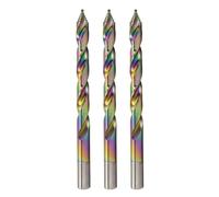 Spectral 21/64" Step Point HSS Drill Bit, 135° Split Point Tip, M2 Steel, 3-Flat Shank, Multi-Color Finish, 3-Pack