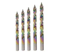 Spectral 5 Piece Step Point HSS Drill Bit Set, 1/4"- 1/2", Pouch Case, 135° Split Point Tip, M2 Steel, 3-Flat Shank, Multi-Color Finish
