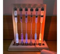Spectral Analysis Tube Set, 6 Rare Noble Gases (He, Ne, Ar, H2, N2, Hg), High Voltage Glow Tubes, Mercury & Hydrogen Spectrum Light for Chemistry & Physics Education