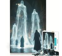 Spectral Figures in Cathed Jigsaw Puzzles 1000 Piece for Teenagers Memory Build Indoor Play Fine Cut Santa Wish Pick 38x26cm