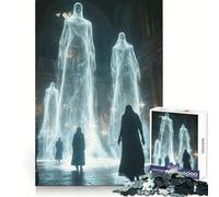 Spectral Figures in Cathed Jigsaw Puzzles 1000 Piece for Teenagers Memory Build Indoor Play Fine Cut Santa Wish Pick 38x26cm