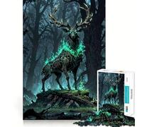 Spectral Forest Stag 1000 Piece Jigsaw Puzzles for Adults Jigsaw Strong Logic Toy Group Play Clear Edge Perfect Present 38x26cm