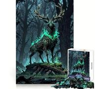 Spectral Forest Stag Hard Jigsaw Puzzle for Adults 1000 Pieces Recall Upgrade Gentle Relax Clear Cut Unique Gift 50x75cm