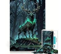 Spectral Forest Stag Hard Jigsaw Puzzle for Adults 1000 Pieces Recall Upgrade Gentle Relax Clear Cut Unique Gift 50x75cm