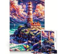 Spectral Shores Lighthouse 1000 Piece Jigsaw Puzzles for Adults Teenagers Mental Toy Calm Relax Premium Cut Heartfelt Gift 50x75cm