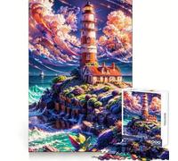 Spectral Shores Lighthouse 1000 Piece Jigsaws for Teenagers Puzzle Logic Toy Together Fun Precision Cut Stylish Gift 38x26cm