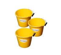 Spectraplast® 14L Yellow Builders Bucket - Heavy Duty Plastic Bucket for Mixing Mortar, Gardening, Watering & Tool Carrying - Strong Handle - 3 Gallon Multi-Purpose Use (3)