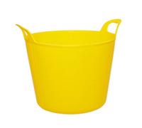 SPECTRAPLAST® 15L Flexi Tub Heavy Duty Plastic Bucket - Multi Purpose Flexible Trug, Garden Tub, Builders Bucket, Storage Basket for Home, Cleaning, Laundry, Gardening - 10 Colours (YELLOW)