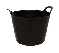 SPECTRAPLAST® 15L Flexi Tub Heavy Duty Plastic Bucket - Multi Purpose Flexible Trug, Garden Tub, Builders Bucket, Storage Basket for Home, Cleaning, Laundry, Gardening - 10 Colours (BLACK)