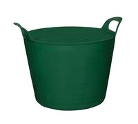 SPECTRAPLAST® 15L Flexi Tub Heavy Duty Plastic Bucket - Multi Purpose Flexible Trug, Garden Tub, Builders Bucket, Storage Basket for Home, Cleaning, Laundry, Gardening - 10 Colours (GREEN)