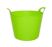 SPECTRAPLAST® 15L Flexi Tub Heavy Duty Plastic Bucket - Multi Purpose Flexible Trug, Garden Tub, Builders Bucket, Storage Basket for Home, Cleaning, Laundry, Gardening - 10 Colours (LIME GREEN)