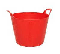 SPECTRAPLAST® 15L Flexi Tub Heavy Duty Plastic Bucket - Multi Purpose Flexible Trug, Garden Tub, Builders Bucket, Storage Basket for Home, Cleaning, Laundry, Gardening - 10 Colours (RED)
