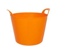 SPECTRAPLAST® 15L Flexi Tub Heavy Duty Plastic Bucket - Multi Purpose Flexible Trug, Garden Tub, Builders Bucket, Storage Basket for Home, Cleaning, Laundry, Gardening - 10 Colours (ORANGE)