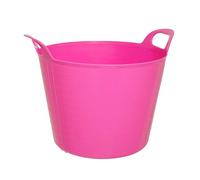 SPECTRAPLAST® 15L Flexi Tub Heavy Duty Plastic Bucket - Multi Purpose Flexible Trug, Garden Tub, Builders Bucket, Storage Basket for Home, Cleaning, Laundry, Gardening - 10 Colours (PINK)