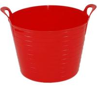 SPECTRAPLAST® 45 Liter Heavy Duty Large Flexi Tub Garden Home Flexible Colour Plastic Storage Container Bucket Flex Tub- MADE IN U.K. (RED, 45 LITRES)