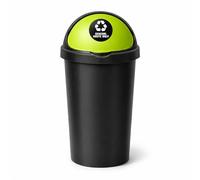 SPECTRAPLAST® 50L Bullet Bin with Coloured Lid & Sticker, Large Kitchen Rubbish Bin, Plastic Waste Bin for Home, Office, Bathroom & Utility Room, Indoor Recycling Dustbin (LIME GREEN, GENERAL WASTE)