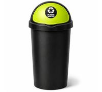 SPECTRAPLAST® 50L Bullet Bin with Coloured Lid & Sticker, Large Kitchen Rubbish Bin, Plastic Waste Bin for Home, Office, Bathroom & Utility Room, Indoor Recycling Dustbin (LIME GREEN, PLASTIC WASTES)