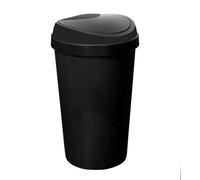 SPECTRAPLAST® 50L Kitchen Bin - Black Plastic Touch-Top Waste Recycling Bin with Removable Lid, Large Capacity for Home, Office, Under Counter Waste Disposal, Fingerprint Resistant, Easy Touch-Top