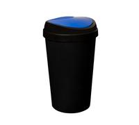 SPECTRAPLAST® 50L Top Touch Kitchen Bin Large Indoor Rubbish Bin with Coloured Lids (Black, Blue, Red, Silver, Green, Yellow) - Hands-Free Waste Disposal for Kitchen, Home, Office & Recycling (BLUE)