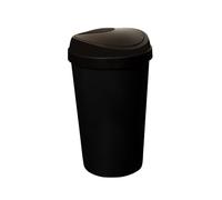 SPECTRAPLAST® 50L Top Touch Kitchen Bin Large Indoor Rubbish Bin with Coloured Lids (Black, Blue, Red, Silver, Green, Yellow) - Hands-Free Waste Disposal for Kitchen, Home, Office & Recycling (BLACK)