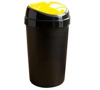 SPECTRAPLAST 60L Premium Black Brabatia Plastic Touch Top Bin, Dustbin, Rubbish Bin for Kitchen, Home With Coloured lids Black/Blue/Red/Silver/Green/Yellow (Yellow)