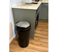 SPECTRAPLAST 60L Premium Silver Modern Plastic Touch Top Bin, Dustbin, Rubbish Bin for Kitchen, Home With Coloured lids Black/Blue/Red/Silver/Green