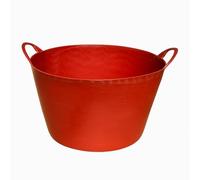 SPECTRAPLAST® 65L Heavy Duty Flexi Tub - Large Flexible Plastic Storage Bucket with Handles | Multi-Purpose Garden, Home, Stable & Builders Trug Container | Strong Recycled Material (RED)