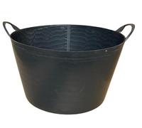 Spectraplast® 65L Heavy Duty Flexi Tub - Large Flexible Plastic Storage Bucket with Handles | Multi-Purpose Garden, Home, Stable & Builders Trug Container | Strong Recycled Material (BLACK)