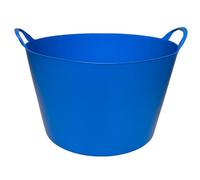 SPECTRAPLAST® 65L Heavy Duty Flexi Tub - Large Flexible Plastic Storage Bucket with Handles | Multi-Purpose Garden, Home, Stable & Builders Trug Container | Strong Recycled Material (BLUE)