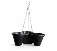 SPECTRAPLAST® Hanging Strawberry Planter with Chain - 3 Pocket Vertical Hanging Planter, Heavy Duty Plastic Flower Pot, Indoor & Outdoor Hanging Basket for Strawberries, Herbs & Plants (Black)