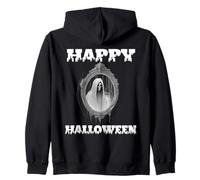 Spectre, Ghost or Ghoul In A Mirror Happy Halloween Costume Zip Hoodie