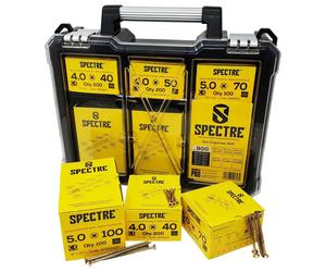 Spectre OPSPE900Y Advanced Multi-Purpose Woodscrew - Organiser Pro 900 Assorted (Kit Of 900Pc)