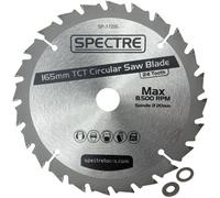 Spectre Pro 165mm X 20mm Bore 24 Tooth Long Life Tct Circular Saw Blade Wood