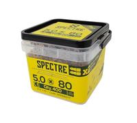 Spectre™ PZ Compatible Wood Screw CSK ZYP 5.0 x 80mm Tub 400