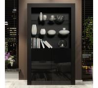 Spectrum Display Cabinet 170cm - Black with Gloss Doors