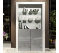 Spectrum Display Cabinet 170cm - White & Grey Gloss Doors