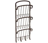 Spectrum Diversified Ashley 3-Tier Letter Holder & Key Rack Triple Wall Mount Hooks, Mail Holder for Home & Office Organization, Bronze