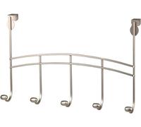 Spectrum Diversified Duchess 5 Door Hooks for Closet, Bathroom & Laundry Room, Jacket & Towel Rack, Clothes Hanger for Small Spaces, Satin Nickel