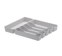 Spectrum Diversified Hexa Drawer Organizer Tray Modern Kitchen Cutlery, Utensil, Silverware Holder Caddy, 6 Dividers Cabinet Storage, 13 x 16, Stone Gray