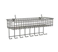 Spectrum Diversified Pegboard & Wall Mount Rack Basket & Hook Station, 16" L X 5.5" W, Industrial Gray