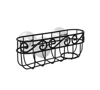 Spectrum Diversified Scroll Brush & Sponge Holder Dish Sponge Cradle With Brush Holder & Suction Cups, Stylish Kitchen Sink Organizer, Black