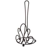 Spectrum Diversified Tuscan Paper Towel Holder, Roll Dispenser Stand for Kitchen Countertop & Dining Room Table, Black