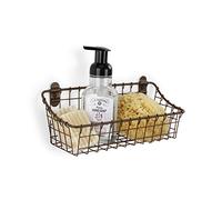 Spectrum Diversified Vintage Cabinet & Wall Mounted, Rustic Farmhouse Wall Décor & Organization, Small Wire Basket, Decorative Storage, Bronze