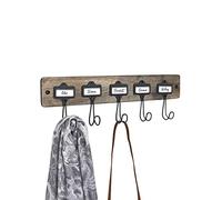 Spectrum Diversified Wall Mount 5 A-Hook w/Nameplates for Entryway Storage and Organization, Aged Gray/Industrial Gray Powder Coat