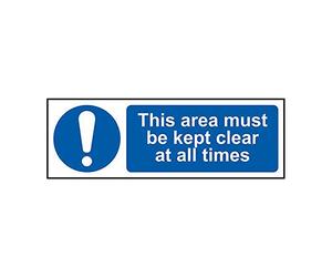 Spectrum Industrial 11361 "This Area Must Be Kept Clear at All Times Non-Adhesive PVC, Multi-Colour, 300 x 100 mm
