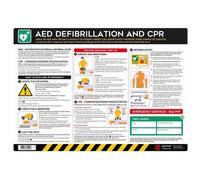 Spectrum Industrial Aed & Cpr Safety Poster Emergency Response Guide A2 Scuff Resistant Pvc