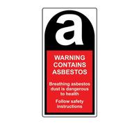 Spectrum Industrial Asbestos Warning Labels - Roll Of 500 Self Adhesive Stickers (25mm X 50mm)