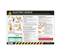 Spectrum Industrial Electric Shock Safety Poster, A2 Anti Scuff Pvc, Electrical Hazard Warning Sign, Guidance For Workplace Compliance