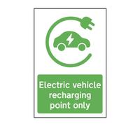 Spectrum Industrial Electric Vehicle Charging Area Signage - 2 Pack - Heavy-Duty Pvc - 300mm X 400mm